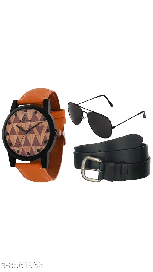 Accessories Trendy men’s watches & belt & sunglass combo