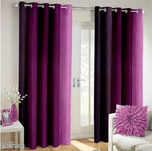 Curtains & sheers 3D Attractive Plain Crush Door Curtain