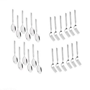 Home & Kitchen kitchen4U 6pc. stainless steel table spoon set & 6pc. stainless table fork set